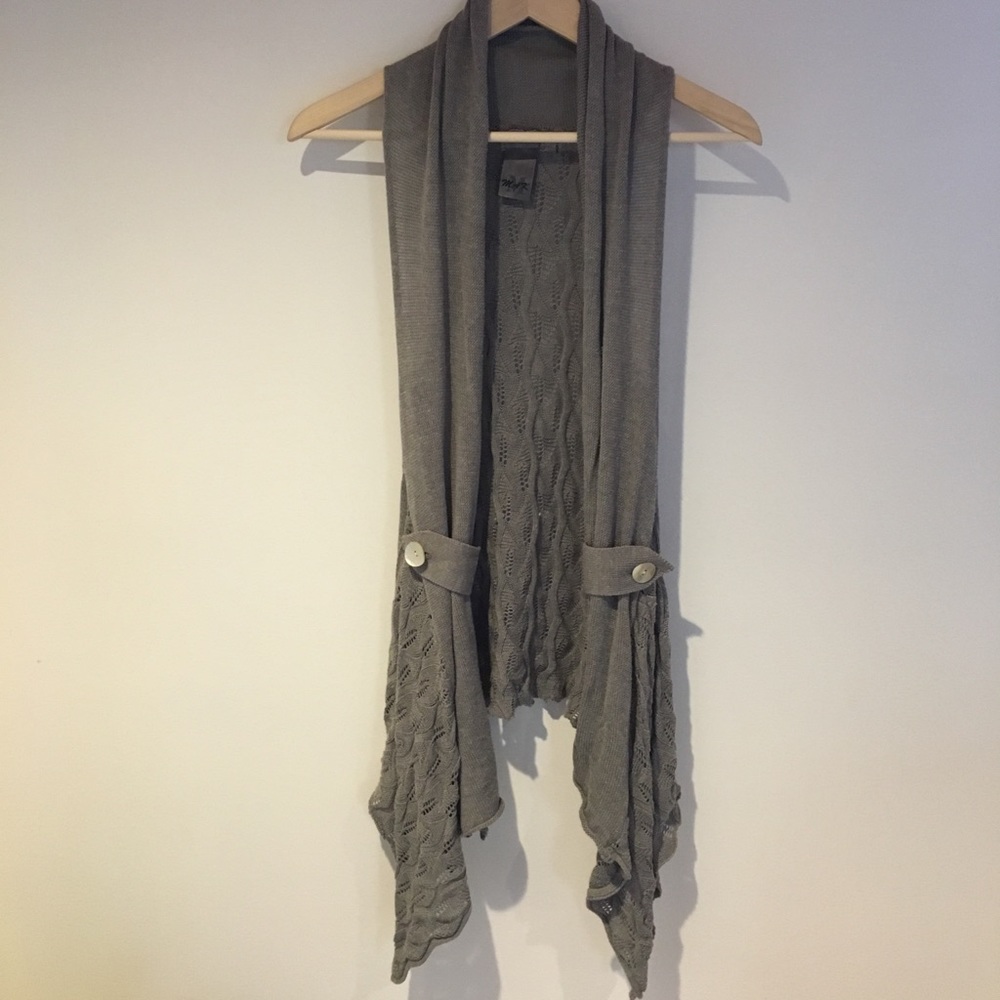 Grey Knit Razorback Sleeveless Sweater